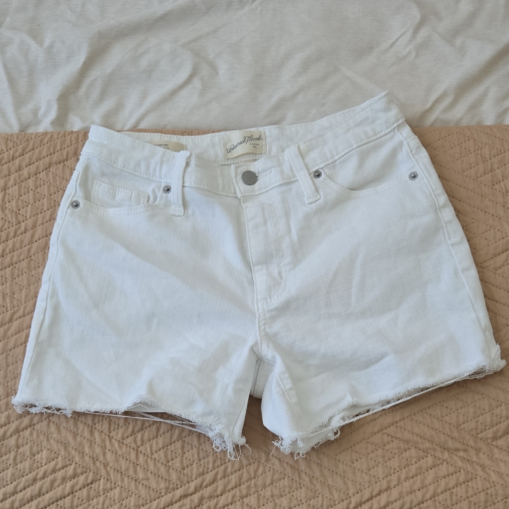 Universal Thread High Rise Midi White Jean Shorts
